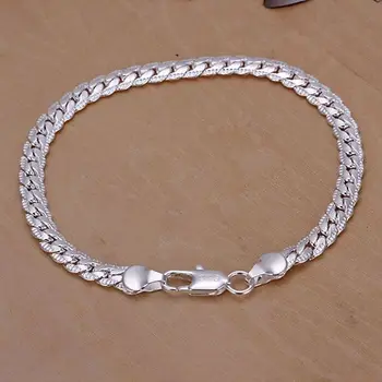 KN-H199 Engros sølv forgyldt armbånd til kvinde mand 925 Gratis fragt Fabrik mode smykker 5mm Armbånd