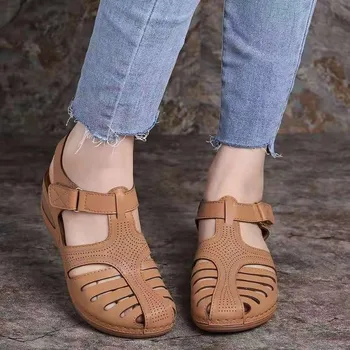 Kvinde Sommeren Vintage Læder Sandaler Med Spænde Casual-Sy Kvinder Sko Kvindelige Damer Platform Retro Sandalias Plus 35-43 40479