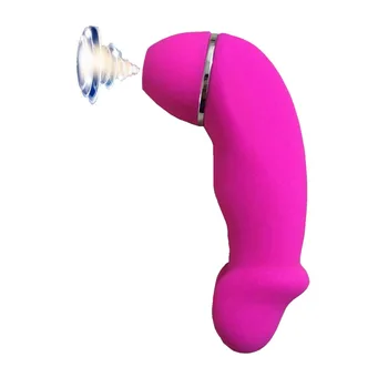 Kvindelige Masturbator 2 I 1 Klitoris Stimulator Vibrator Nipple Sucker for Kvinde Sex, Blowjobs Realistisk Dildo Form Vibrator 20301