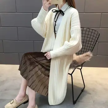Kvinder ' s 2020 ny frakke kvinder efteråret lang strikket cardigan sweater dovne løs ydre lange ærmer 19443