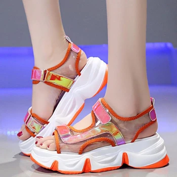 Kvinder sport sandaler om sommeren 2020 nye koreanske version alsidig tyk bund net Rød Fe afslappet strand sko kvinde 33338