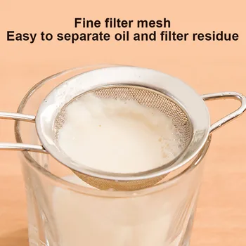Køkken Fine Mesh-Filter I Rustfrit Stål Finmasket Si Te Si Lange Håndtag Mad Sifter Mel Sigte Bagning Værktøj