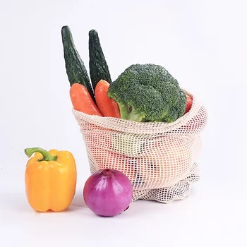 Køkken Tilbehør, Praktisk, Miljøvenlig Vegetabilsk Taske Genanvendelige indkøbsposer til Grøntsager Mesh Taske 14997
