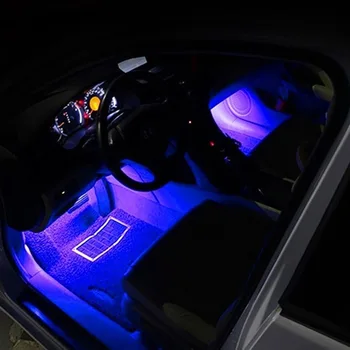 LED Bil Interiør Atmosfære RGB Neon Lys Strip m/ Fjernbetjening 5784