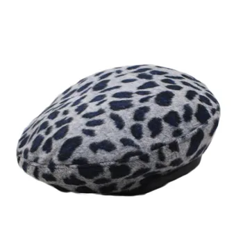 Leopard Beret Kvindelige Efterår, Vinter Hatte Til Kvinder Vintage Maler Flad Kasket Boina Feminina Mode Pu Læder Beanie Brim 27853