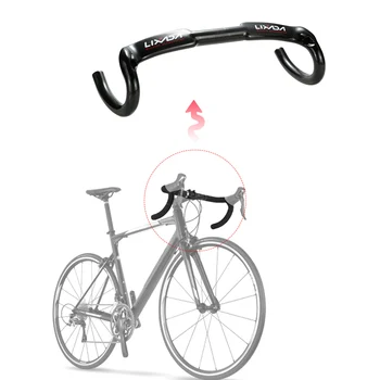Lixada 1pc 31,8 mm Cykelstyr Ultra-let Glossy Carbon Fiber Drop Sports Cykel Tilbehør Road Race Styret 16733