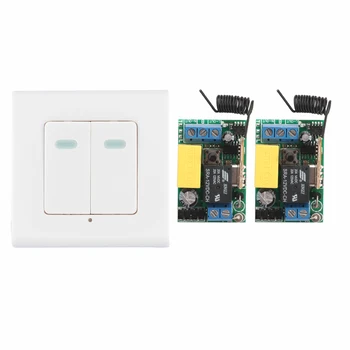 Loftsbelysning LED Strips Pære Fjernbetjeningen Skifter AC220V Modtager Input / Output-Wall Panel Sender Sticky Smart Home SPØRGE