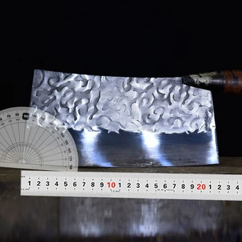 Longquan ghost hånd-lavet gammel hånd-smedet køkkenkniv kok pålægsmaskine pålægsmaskine kød skærende kniv skære kniv dobbelt formål kniv 2829
