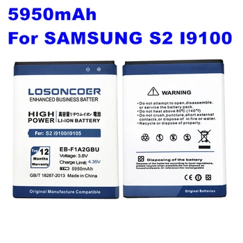 LOSONCOER 5950mAh EB-F1A2GBU til SAMSUNG Galaxy S2 i9100g i9103 i9105 i9108 i9050 i9188 S II i9100 9100
