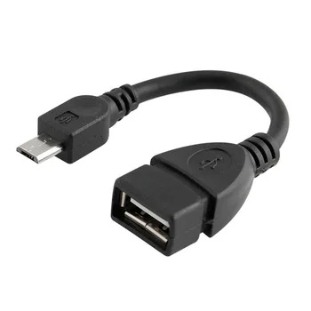 Mandlige og Kvindelige Mikro-USB 2.0 Power Opladning Vært OTG Hub Kabel-Adapter Black BB2 48575