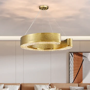 Moderne krystal lysekrone til levende værelses luksus guld hængende lampe i soveværelset runde indendørs belysning 13548