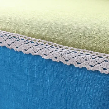 Moderne Stil Kontrast Farve Patchwork Stof Sofa Håndklæde med Blonder, Non-slip Sofa Håndklæde For Enkelt/To/Tre-personers Sofa 147