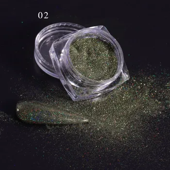 Nail Powder 1 Krukke 0,5 g Holografiske Krom Spejl Effekt Laser Harpiks Pigment Gel Neglelak Pulver til Manicure, Udsmykning GF09T 7151