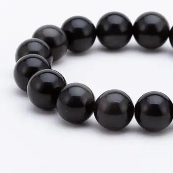 Naturen Obsidian Perle Armbånd 10mm Perler Armbånd 20cm DIY Smykker For Tilbehør til Kvinder Engros-Gratis fragt 3080