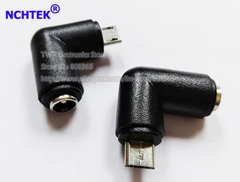 NCHTEK 90 Graders Vinklet Mikro-USB 2.0 Mand til dm 5.5x2.1 MM Female Jack Power Beregning Adapter/Gratis DHL Shipping/300PCS 9058