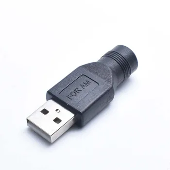 NinthQua 2stk DC 5.5*2.1 mm female jack til USB 2.0-hanstik 5V DC Power Stik Stik Adapter til Bærbar PC 8530