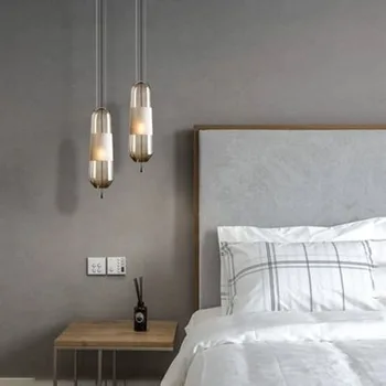 Nordiske kreative LED Glas vedhæng lys med et Enkelt hoved hængende lampe soveværelse deco-suspension armatur sengen restaurant inventar 5311