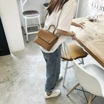 Ny koreansk Mini-messenger taske simple mode kvinders taske PU composite taske