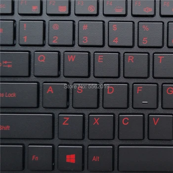Nye AMERIKANSKE Baggrundsbelyst Tastatur til Clevo N250 N250BU N250JU N250LU N250PU CVM15F23USJ4301 engelsk sort Udskiftning tastatur Red nøgler