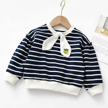 Nye Barn Baby Fashion Hættetrøjer koreanske Stribet langærmet Toppe til Pige Børn Sweatshirts 2020 Børn Shirts 1 2 3 4 5 År 11181