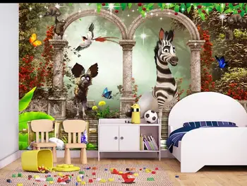 Nye Brugerdefinerede 3D Store Vægmaleri Tapet Tegnefilm fantasi zebra dog børneværelse TV Baggrund stuen Soveværelset 3220