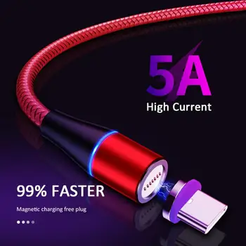 Nye Magnetiske Mobiltelefon, Kabel-Runde USB-datakabel 5A Hurtig Opladning Type-C Micro Hoved Oplader til Huawei Xiaomi Samsung TXTB1
