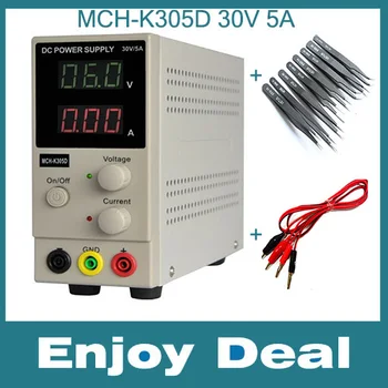 Nye MCH-K305D Mini Skifte Reguleret Justerbar DC Strømforsyning 30V 5A med 8stk ESD pincet og power line 47342