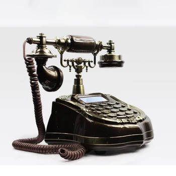 Opkalds-ID Antik Telefon med Ledning Telefoner, Store Knap Europæisk Stil Retro Fast Telefon, Håndfri, FSK/DTMF Dual System 4194