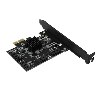 PCI-E SATA-Kort 4 Port SATA III 3.0 6Gb Expansion Card Adapter PCI Express Controller-Kort, Marvell 88SE9215 Chip med SATA-Kabel 23971