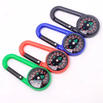 Plast Multifunktionelle Vandring Metal Karabinhage Mini Kompas udendørs sportslige varer Tilfældig Farve 3211