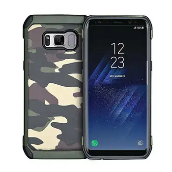 Plast+TPU 2 i 1 Hær Camo Camouflage Hybrid Rustning Sager til Samsung Galaxy S8 S7 S7 Kant S6 S6 Kant Note 5 Note 4 50 stk/masse 2686