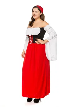 Plus størrelse Tyskland Bayern ølfestival, arbejde, tøj Kostume til Karneval, Halloween Party Cosplay Fancy lang kjole A014 39948