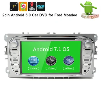 Quad Core 2din Android 7.1 Bil DVD-for Ford Mondeo Ford C-max S-max med engelsk Wifi 3G GPS Bluetooth-Radio, touch skærm, wifi 3G 2121