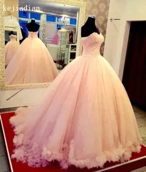 Robe de mariage bolden kjole pink Lace brudekjoler Applique Blomster Bryllup kjole brudekjoler Vestidos De Novia 2020 13460