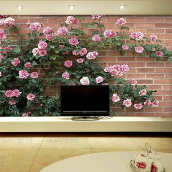 Rose blomster tilpasset vægmaleri 3D tapet baggrunde stereoskopisk 3D tapet stuen TV baggrund soveværelse sofa-TV 15582