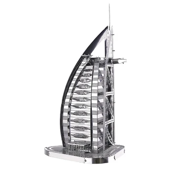 Sejlbåd Metal byggesten, The Burj AL Arabiske Hotel i Dubai Sejlbåd Metal byggesten Sølv Verdens Store Arkitektur 3757