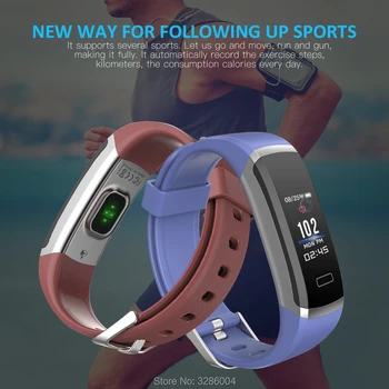 Shinsklly Smart Band Blodtryk Fitness Tracker Smart Armbånd Mænd, Besked, Påmindelse Skridttæller Armbånd Vandtæt pk miband 1746