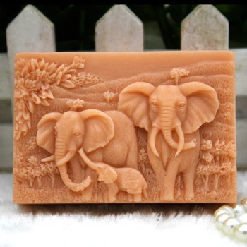 Silicone Mold Håndlavet Dyr Sæbe Mould Food Grade Mold Afrikanske Elefant Mønster Sæber Forme Aroma Sten Forme Silikone Gummi 10541