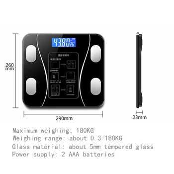 Smart Body Fat Skala LCD-Digitale, Trådløse Telefon Modtager BMI Vægt Overvåge Health Analyzer Trænings-og Tabe Værktøjer Skalaer 16003