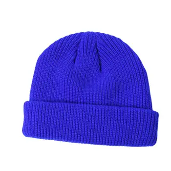 Solid Farve Street Vinter Varm Unisex Hat Sandt Casual Huer Strikket Vinter Hat Mode Solid Hip-hop-Beanie Hue Unisex Cap