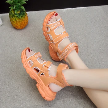 Sommeren 2020 ny farve matchende sports sandaler kvinder casual vilde muffin bunden, non-slip Velcro sandaler Z771 39291