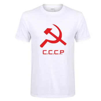 Sommeren CCCP Rusland T-Shirt Mænd SOVJETUNIONEN Sovjetunionen Mandlige kortærmet T-Shirt Moskva Rusland Herre Tees Bomuld O Hals Toppe t-Shirt 3649