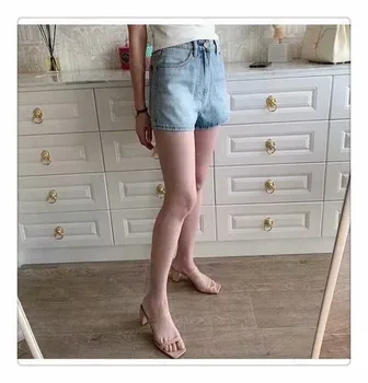 Sommeren nye Europæiske og Amerikanske street solid farve var tynd denim shorts kvinder, høj talje casual vilde mode denim shorts ms 13823