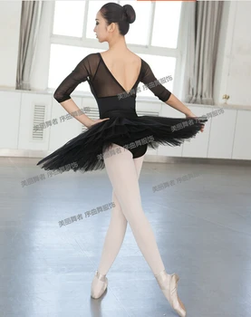 Sort fahsion M-XXL Sexet Dancewear Ballet Trikot Motion pige dance tøj se-gennem trikot jakkesæt voksen