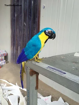 Store 40cm simulering papegøje fugl model polyethylen&fjer smukke blå papegøje håndværk have dekoration s1117 20621