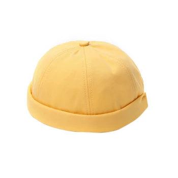 Street Sailor Hat, Kalot Casual Mandlige Hoodie Udendørs Cap Bomuld Huer Justerbar Fransk Brimless Hip Hop Hat Retro Skullcap