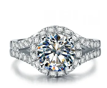 Strålende for Evigt 2Ct Engagement Ring Ægte 925 Sterling Sølv Diamant Smykker til Kvinder Hvid Guld Farve 13807