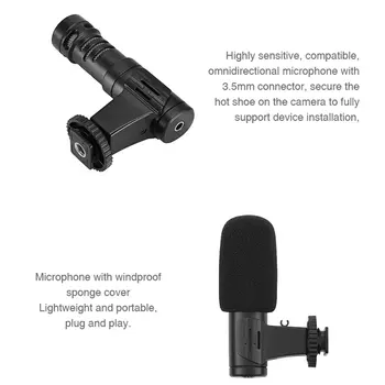 Sæt 4stk For Dji Sports Kamera Osmo Handling Audio Adapter 3,5 mm Mikrofon Stativ Tilbehør Retningsuafhængig Mikrofon 9157
