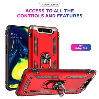Taske Til Samsung Galaxy S10 S9 S8 Plus A70 A30 A50 A20 A40 A60 A80 A90 Slagfast Metal Ring Bil-Beslag Protector Case Cover