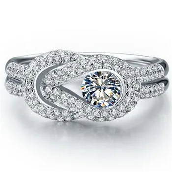 Testen er Positiv Største Sten på 0,45 CT Super Luksus Moissanite Ring Diamant Smykker Solid 18K Hvide Guld Jubilæum Gave 1162